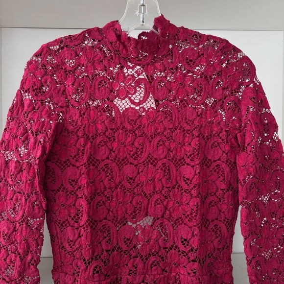 FREE PEOPLE x NIGHTCAP Red Dixie Lace Playsuit - Picture 5 of 7